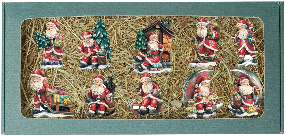 10 Weihnachtsmänner im Karton