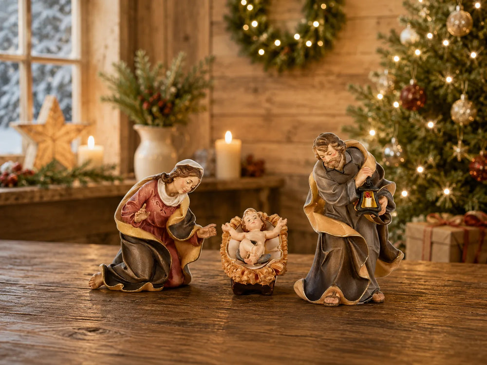Costa_Krippe_Heilige_Familie_holzgeschnitzt_und handbemalt weihnachtliche Stimmung