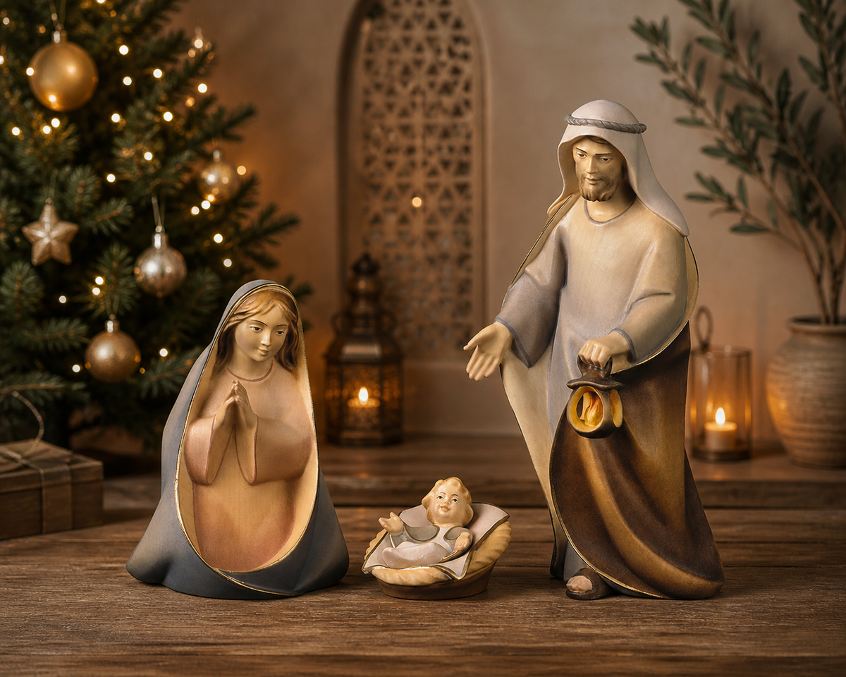 Komet Krippe Heilige Familie holzgeschnitzt