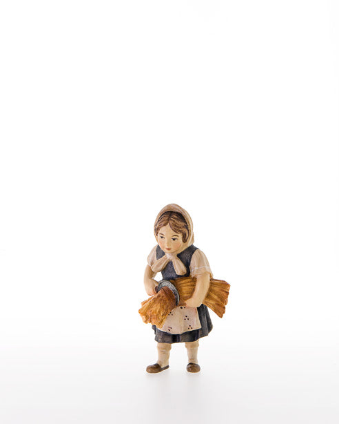Maedchen mit Getreidebuendel und Sichel