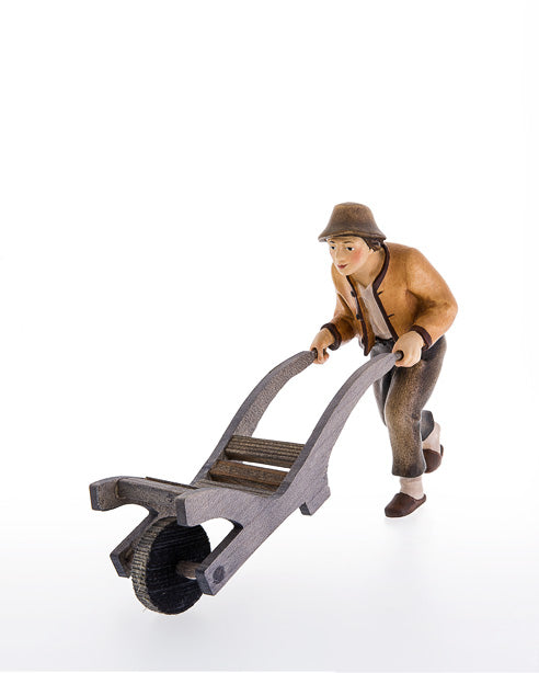 Bauer mit Sackkarre