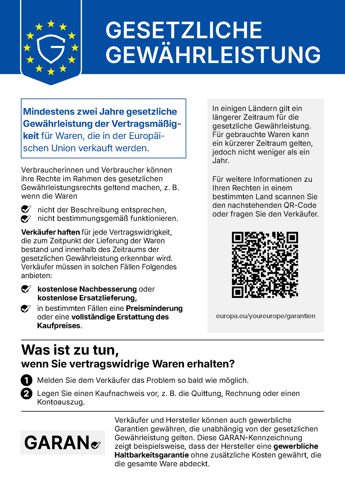 EU-Mitteilung über das gesetzliche Gewährleistungsrecht