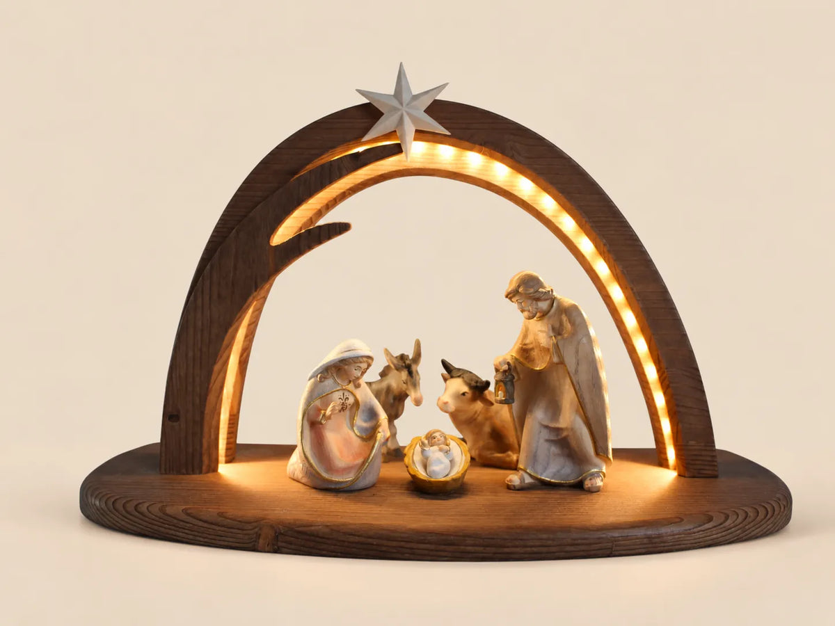 PEMA Krippenset mit Stall_7-teilig_mit LED-Beleuchtung-Format 43