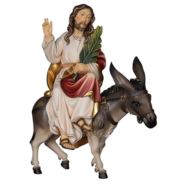 Jesus mit Palmzweig auf Esel - bemalt