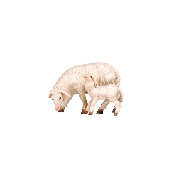HE Schaf äsend mit Lamm - bemalt