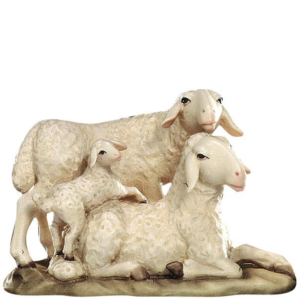Schafgruppe mit Lamm - bemalt