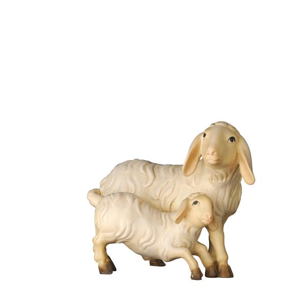 Schaf stehend mit Lamm - bemalt