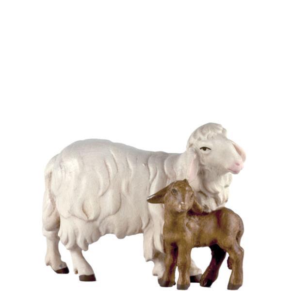 Costa Krippe Schaf mit 1 Lamm - bemalt