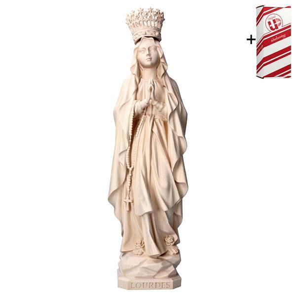 Madonna Lourdes mit Krone + Geschenkbox - natur