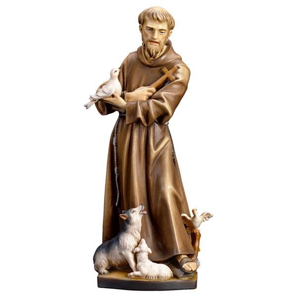 Hl. Franziskus von Assisi mit Tiere - bemalt