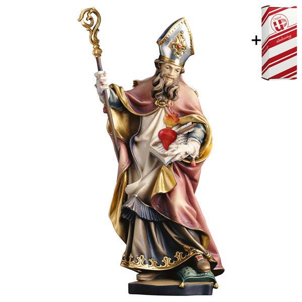 Hl. Augustinus mit Herz und Pfeil + Geschenkbox - bemalt