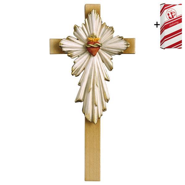 Kreuz Herz Jesu + Geschenkbox - bemalt