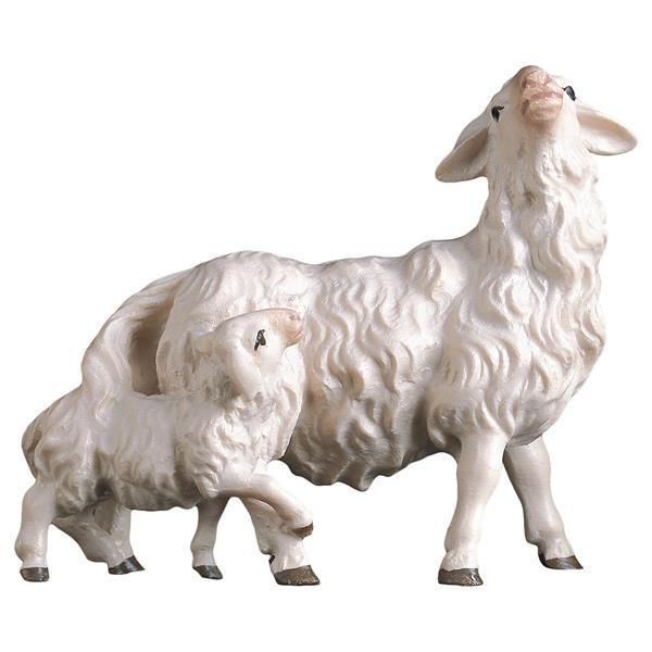 UL Schaf mit Lamm hinten - bemalt