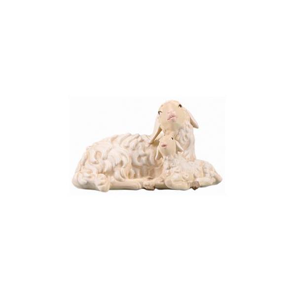 IN Schaf liegend mit Lamm - bemalt