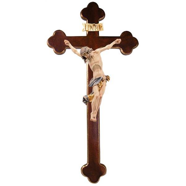 Christus barock mit Kreuz barock - bemalt