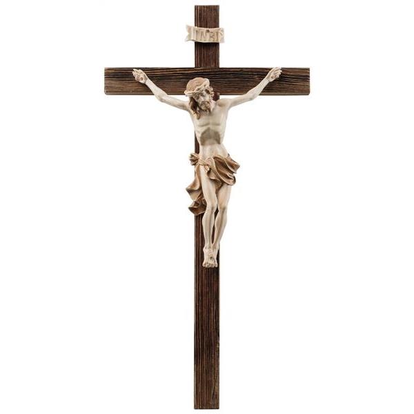 Christus Insam mit Kreuz rustical Altholz - mehrfach gebeizt